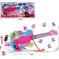 Детска Светеща китара Замръзналото кралство с микрофон, снимка 1 - Музикални играчки - 43213815