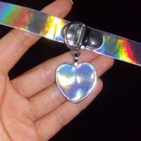 Холограмен чокър със сърце , снимка 3 - Колиета, медальони, синджири - 32944384