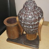 Продавам дърворезба - глава на египтянка и ваза, снимка 4 - Декорация за дома - 43848206