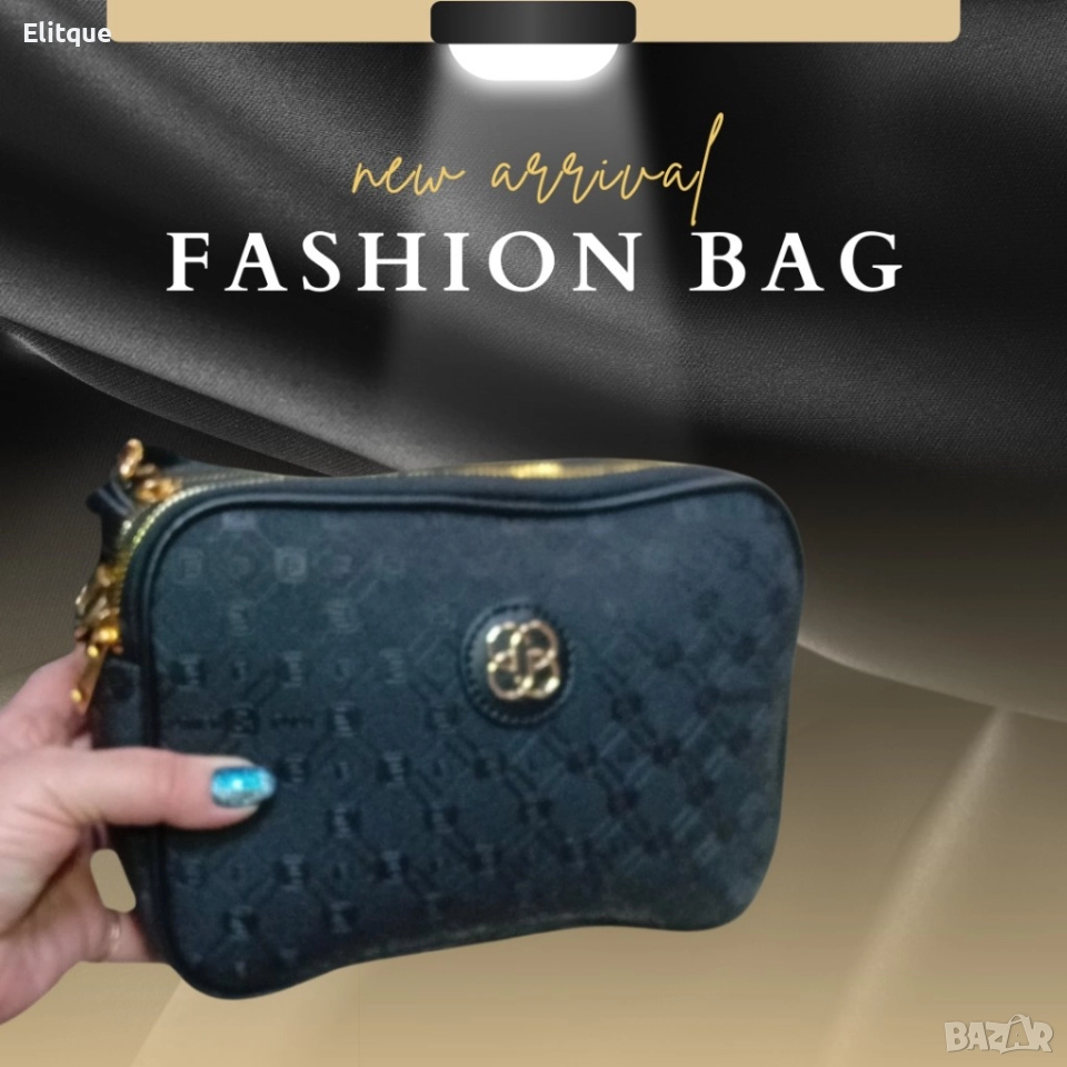 Модерна и компактна дамска чанта с три преградки с дръжка за рамо тип синджир, снимка 1