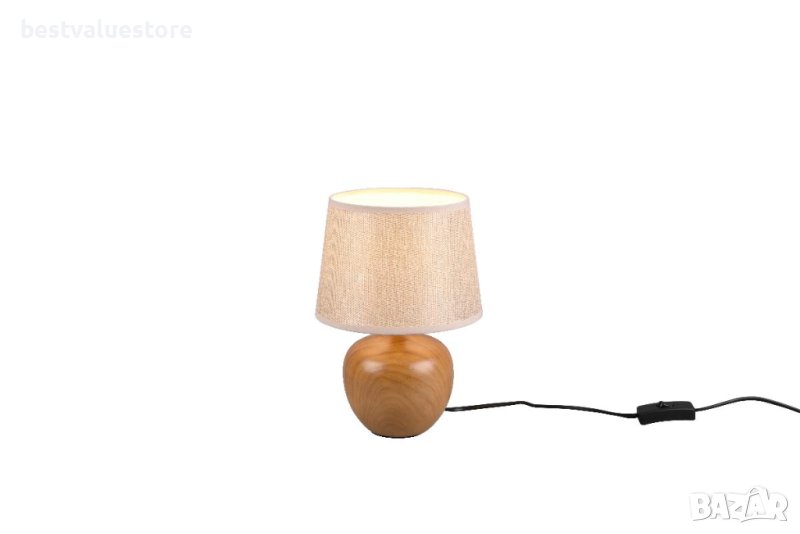 Настолна Лампа 1xЕ14 С Дървена Основа, снимка 1