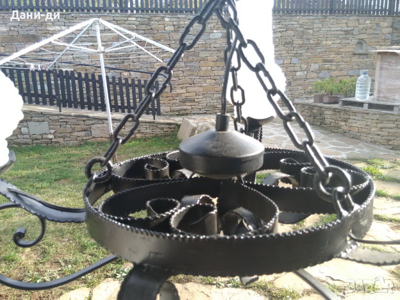 Старинен полилей, абажур от ковано желязо , снимка 1