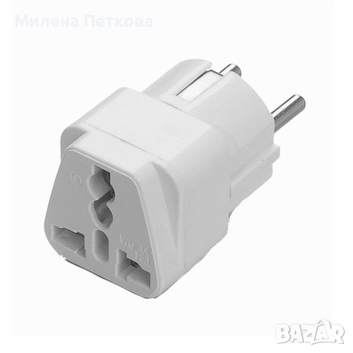 Преходник, адаптер за електрическа мрежа от US/UK към BG стандарт, шуко, снимка 1