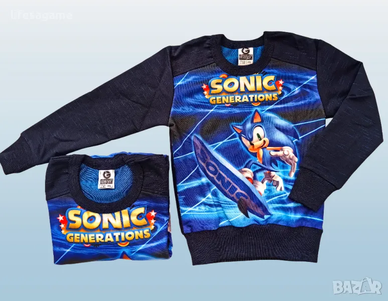 Детска блуза с дълъг ръкав Соник; блузи Sonic произведени в България, снимка 1