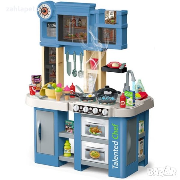 Голяма синя кухня с пара и 2 хладилника, снимка 1