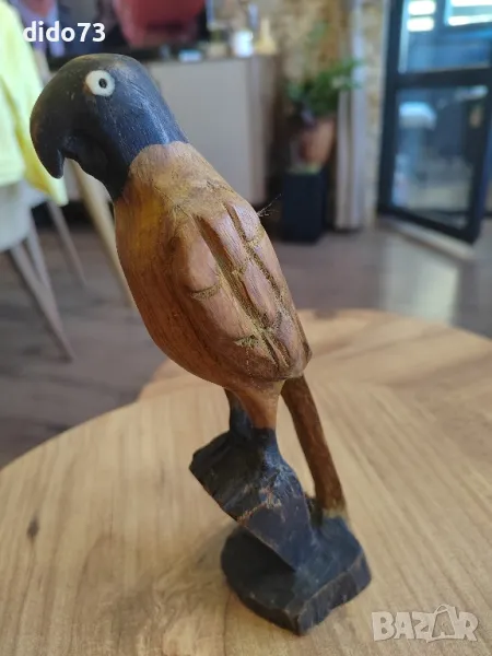 Дървена фигура на папагал., снимка 1
