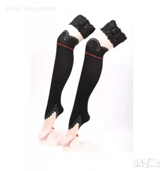 Екзотични дамски чорапи, над коляното, снимка 1