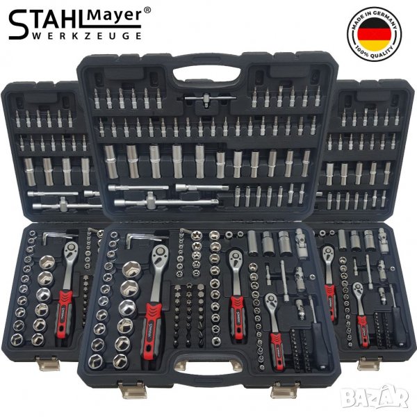 НОВ УСИЛЕН МОДЕЛ Немски куфар с инструменти 172ч Stahl Mayer Гедоре с 3бр тресчотка, снимка 1