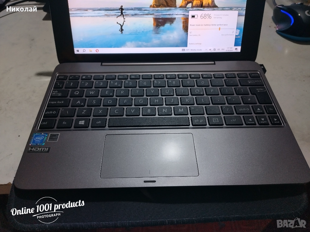 Коледни промоции! - Лаптоп-таблет 2в1 Asus Transformer Book T100HA! , снимка 1