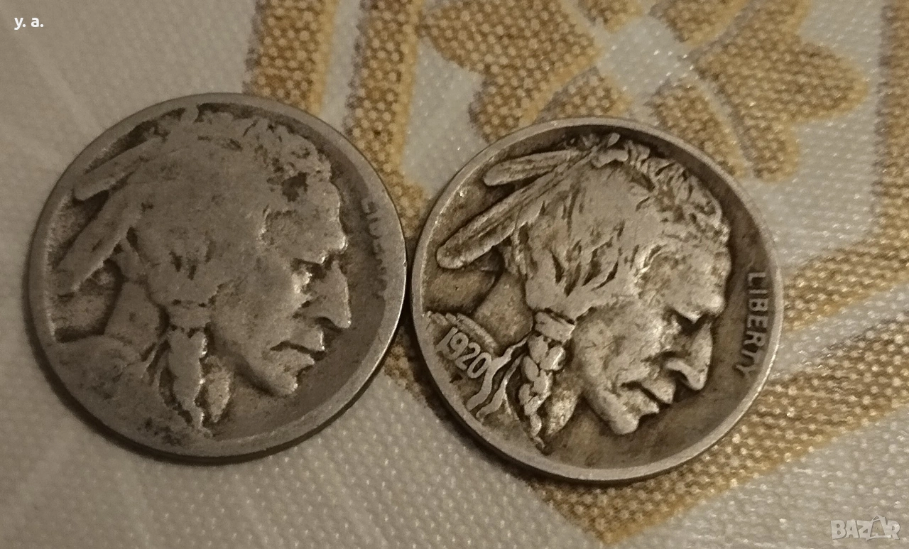 Два бизона/индиански глави- 5 центови монети, снимка 1