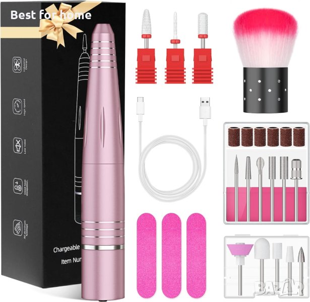 14 в 1 Безжична електрическа пила за нокти DF103,USB акумулаторна,30 000 оборота, снимка 1