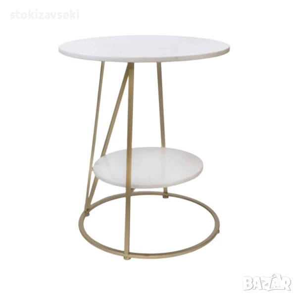 Помощна маса с рафт, Ф 50 см, снимка 1