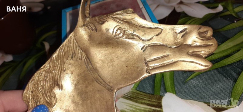 Конска глава месинг пепелник, снимка 1