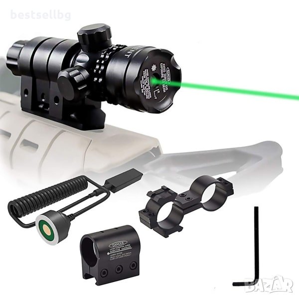 Зелен лазерен прицел мерник за оръжие въздушна ловна пушка бързомерец, снимка 1