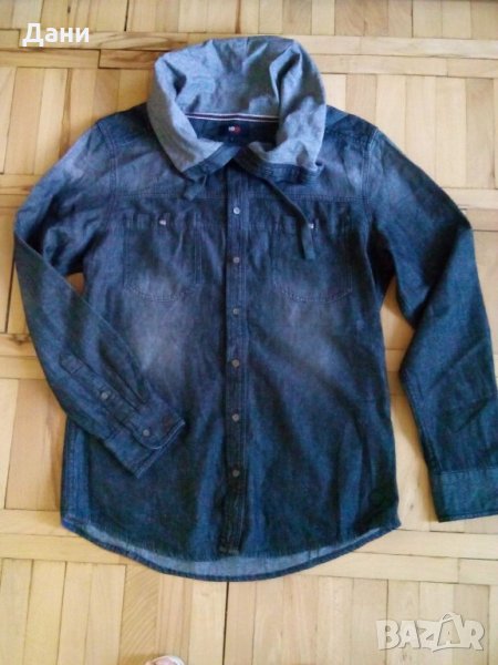 Мъжка риза /яке/ деним с голяма яка, снимка 1