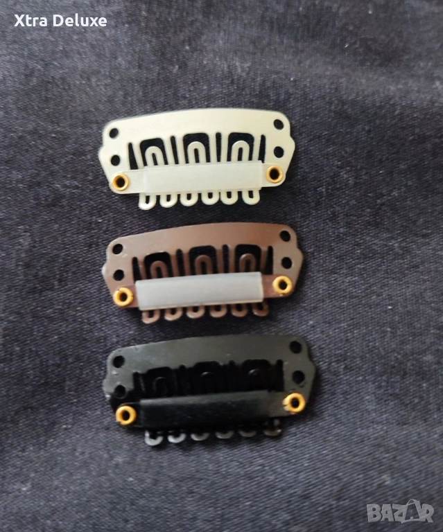 Клипси/щипки/фиби за екстеншъни/коси/перуки - 2.8см, снимка 1