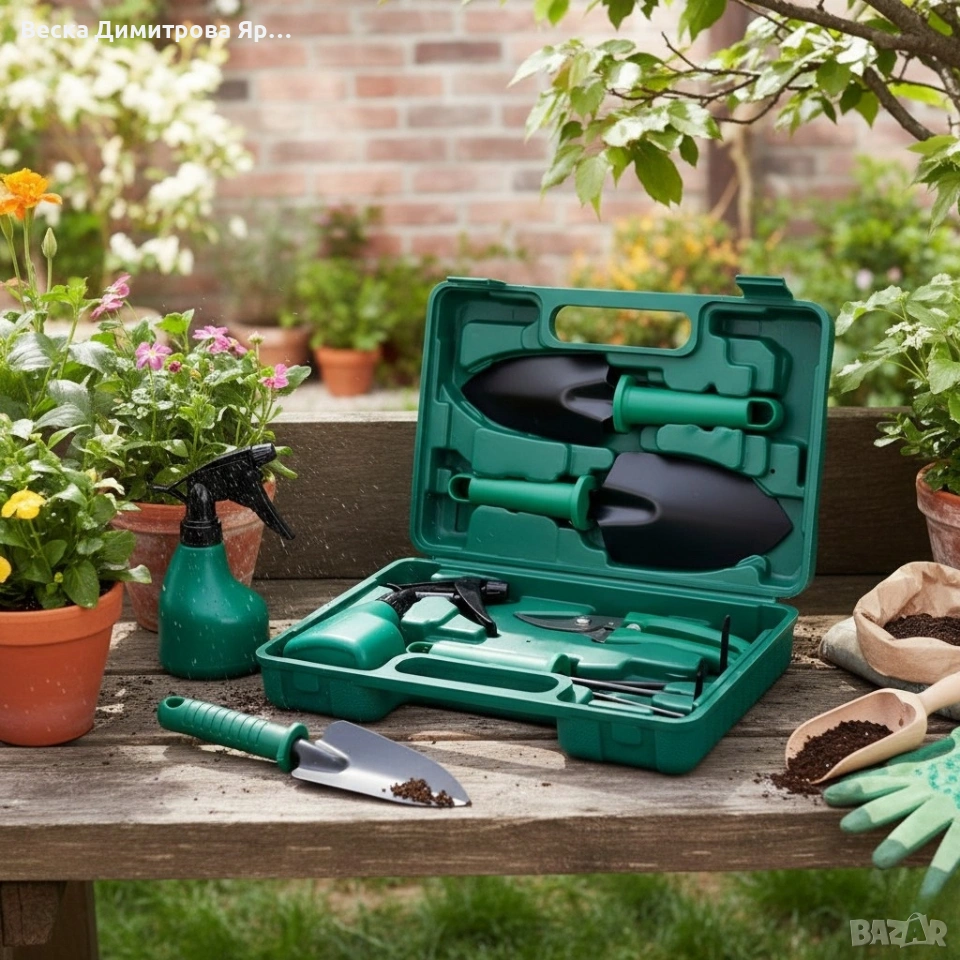 Комплект градински инструменти 5 в 1 с куфар – всичко необходимо за засаждане и поддръжка, снимка 1