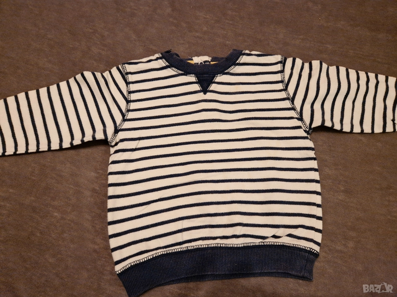 9-12м 80см Блуза, памук, райе, без следи от употреба , снимка 1