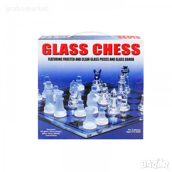 Стилен стъклен шах с размери - 35х35 см, снимка 1