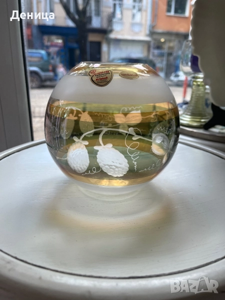 Кристална ваза на Joska Ръчна гравюра и налични етикети , снимка 1