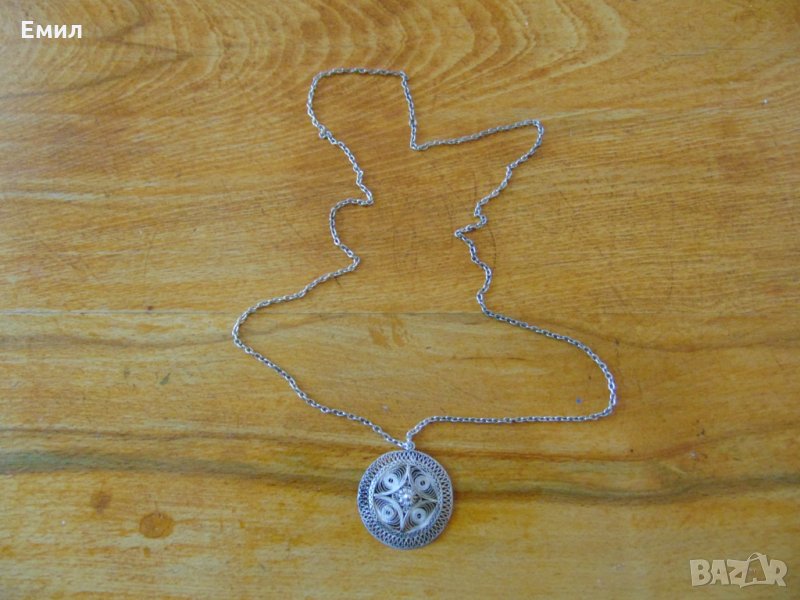 Стар сребърен медальон филигран, снимка 1