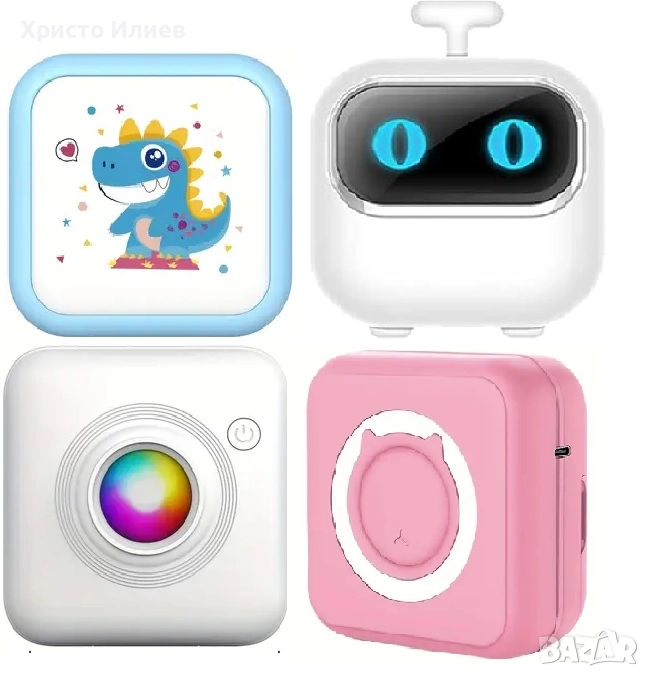 Мини термопринтер динозавър с подарък хартия и чантичка принтер с Bluetooth, снимка 1