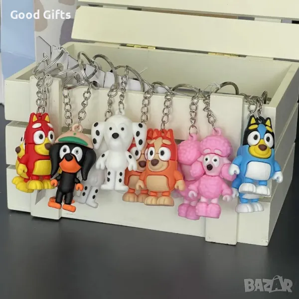 2Броя Фигурки Блуи и Бинго Комплект Ключодържател Блуи и Бинго Bluey, снимка 1