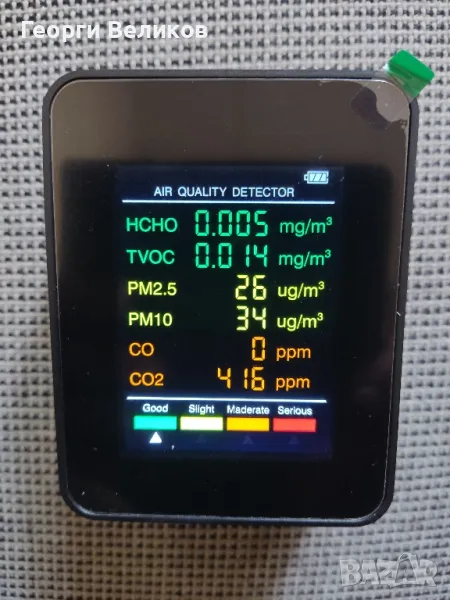 Детектор на замърсен въздух 6-в-1, снимка 1