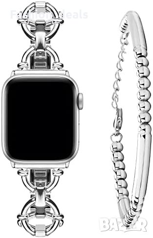 Нова метална Каишка за смарт часовник Apple Watch + гривна с мъниста, снимка 1