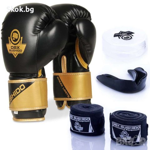 Боксов Комплект: Боксови Ръкавици 2 На 10 + Боксови Бинтове + Протектори За Уста, снимка 1 - Бокс - 40771259