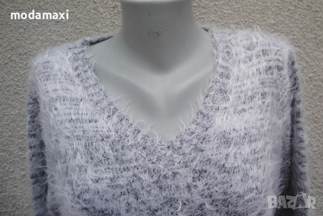 3XL Нов  пухкав пуловер Janina, снимка 2 - Блузи с дълъг ръкав и пуловери - 52241872