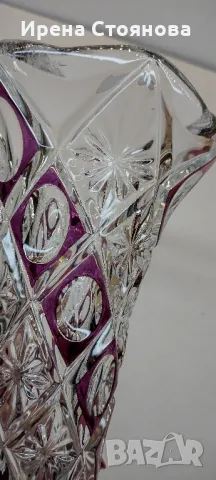 Винтидж кристална ваза, оловен кристал, Германия. 25 см, снимка 3 - Вази - 47824671