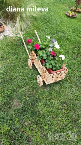 Дървена Каручка!!, снимка 8 - Декорация за дома - 49940014