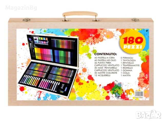 Комплект за рисуване и оцветяване в дървен куфар /180 части
komplekt za risuvane 
, снимка 3 - Рисуване и оцветяване - 43038784