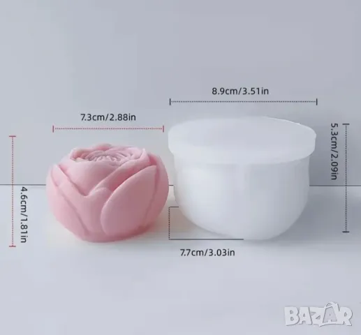 Молд роза 7,3 см (17), снимка 4 - Форми - 50406191