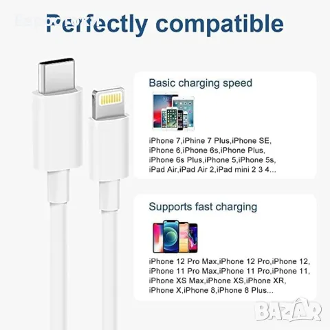 Apple USB-C към Lightning кабел (1m), снимка 3 - Аксесоари за Apple - 49785799