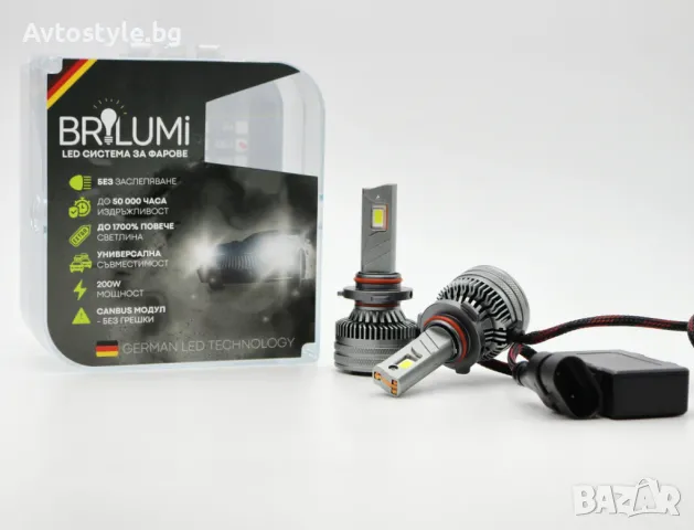 LED крушки HB3 BRILUMI ZENITH 200W CANBUS 6000K, снимка 1