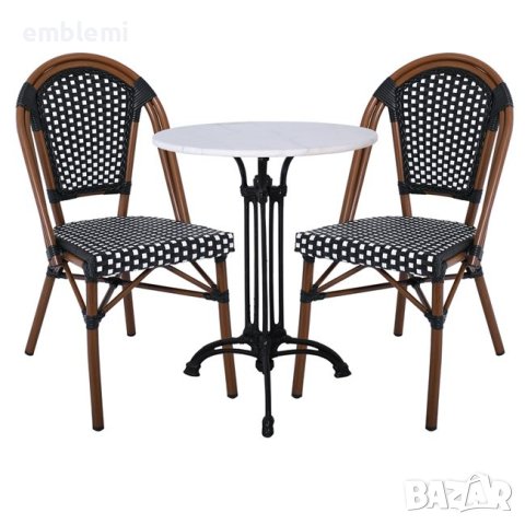Стол трапезен PARIS Chair Alu Walnut/Wicker , снимка 5 - Столове - 44057663