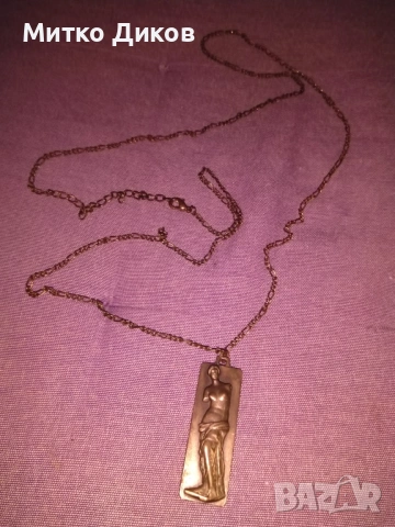 Венера Милоска бронзов плакет винтидж с верижка Venus De milo, снимка 2 - Колекции - 53327112