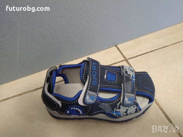 Сини сандали за момче с велкро лепенки, снимка 2 - Детски сандали и чехли - 33288408