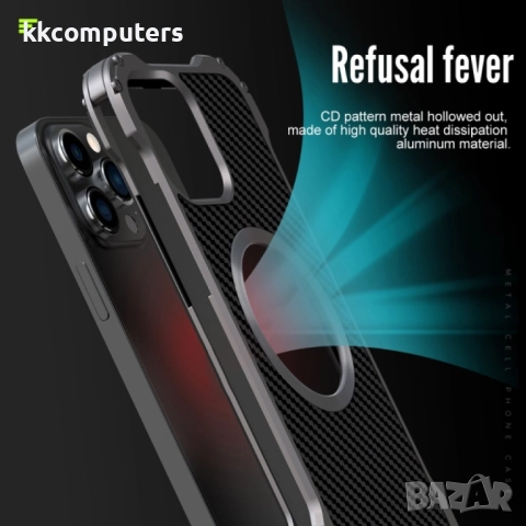Apple iPhone 13 Удароустойчив R-JUST RJ51 Hollow Метален Калъф и Протектор , снимка 7 - Калъфи, кейсове - 52818925