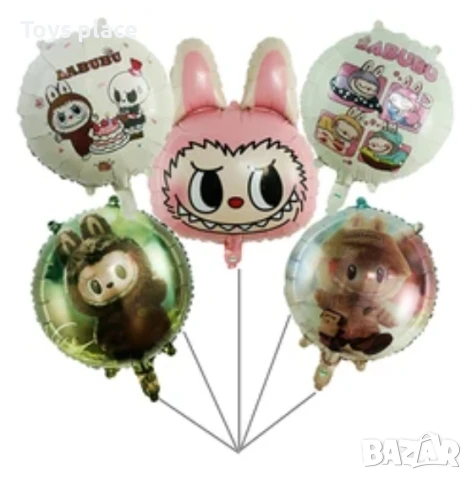 Labubu комплект фолиеви балони, целофанови балони Лабубу , снимка 1