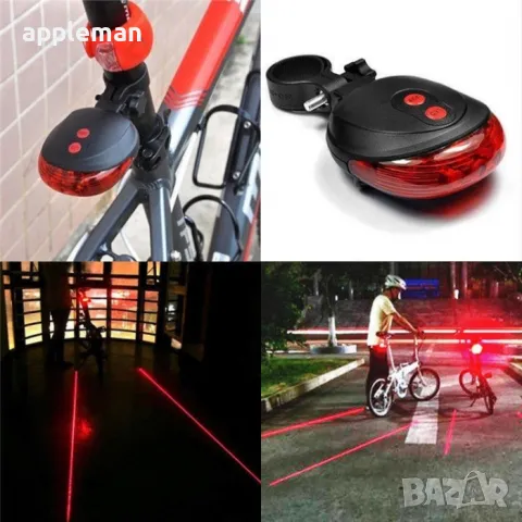Заден стоп габарит светлина за велосипед със лазер и 2бр батерии, снимка 7 - Части за велосипеди - 48609520