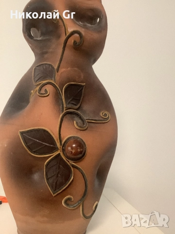 Ваза за цветя керамика  ръчно изработен  височина  38 см, снимка 4 - Декорация за дома - 52036705