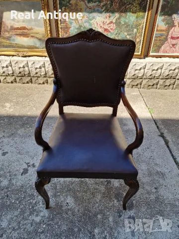 Чудесен антикварен бароков стол кресло стил Луй 15, снимка 3 - Антикварни и старинни предмети - 47332161
