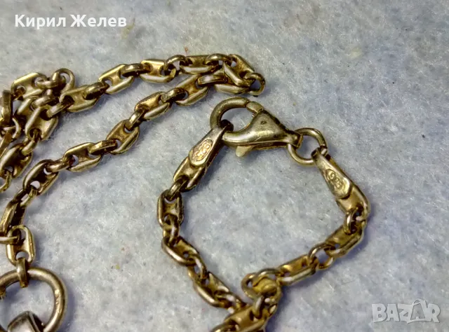 СРЕБЪРЕН КРЪСТ 925 с БЯЛА ПОЗЛАТА и ЕМАЙЛ ИТАЛИЯ с СРЕБЪРНА ВЕРИЖКА СРЕБРО 925 с ЖЪЛТА ПОЗЛАТА 49967, снимка 8 - Колиета, медальони, синджири - 49957894