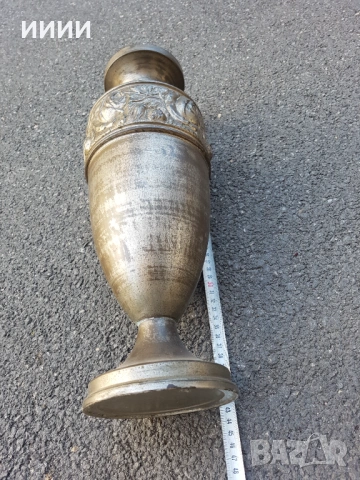 Голяма месингова ваза, снимка 3 - Антикварни и старинни предмети - 53459183
