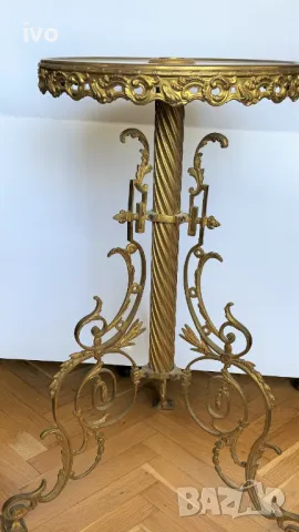 Антикварна френска масичка с мраморен плот, снимка 8 - Антикварни и старинни предмети - 49820439