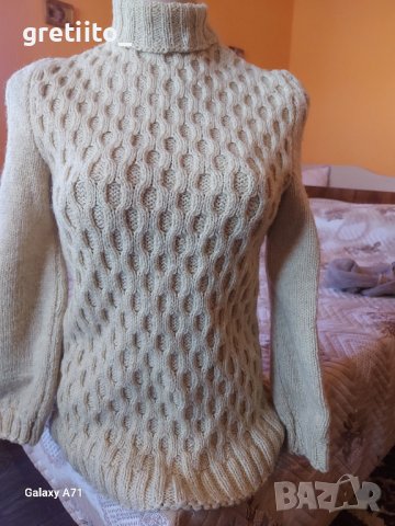 Бял дълъг пуловер поло, снимка 5 - Блузи с дълъг ръкав и пуловери - 40026905