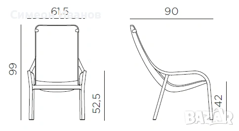 Комплект Градински Дълги Столове и маса (Net Lounge Chair), снимка 4 - Маси - 53350256